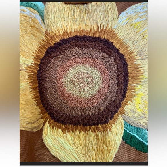 BAGGU Tan Sunflower Backpack - Hand Embroidery - New with Tags - Picture 3 of 4